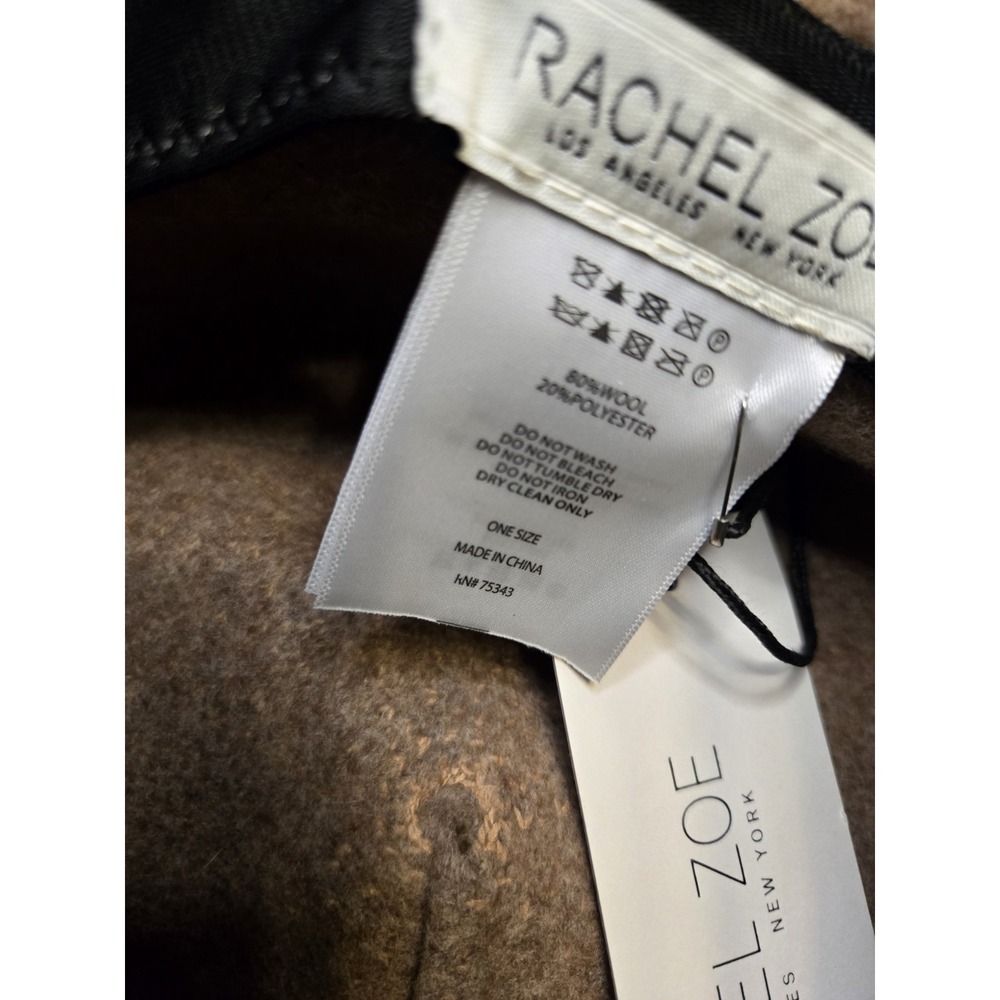 NWT Rachel Zoe Wool Blend Bucket Hat Women's Brown Classic Fashion Warm Chic - Picture 4 of 5